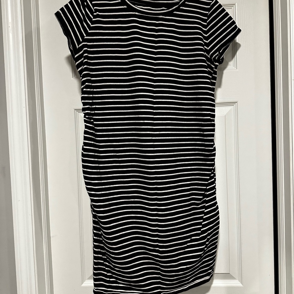 Sonoma Maternity Black & White Striped Dress